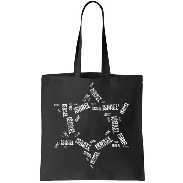 Star Of David Israel Jewish Israeli Flag Text Grunge Retro Tote Bag