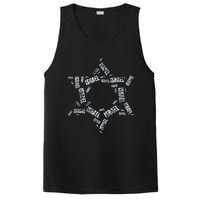 Star Of David Israel Jewish Israeli Flag Text Grunge Retro PosiCharge Competitor Tank