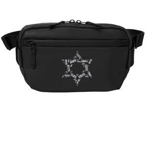 Star Of David Israel Jewish Israeli Flag Text Grunge Retro Crossbody Pack