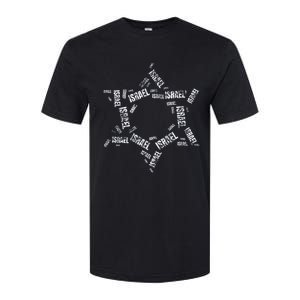 Star Of David Israel Jewish Israeli Flag Text Grunge Retro Softstyle CVC T-Shirt