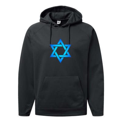 Star Of David Hexagram Judaism Seal Of Solomon Israel Performance Fleece Hoodie