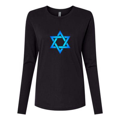 Star Of David Hexagram Judaism Seal Of Solomon Israel Womens Cotton Relaxed Long Sleeve T-Shirt