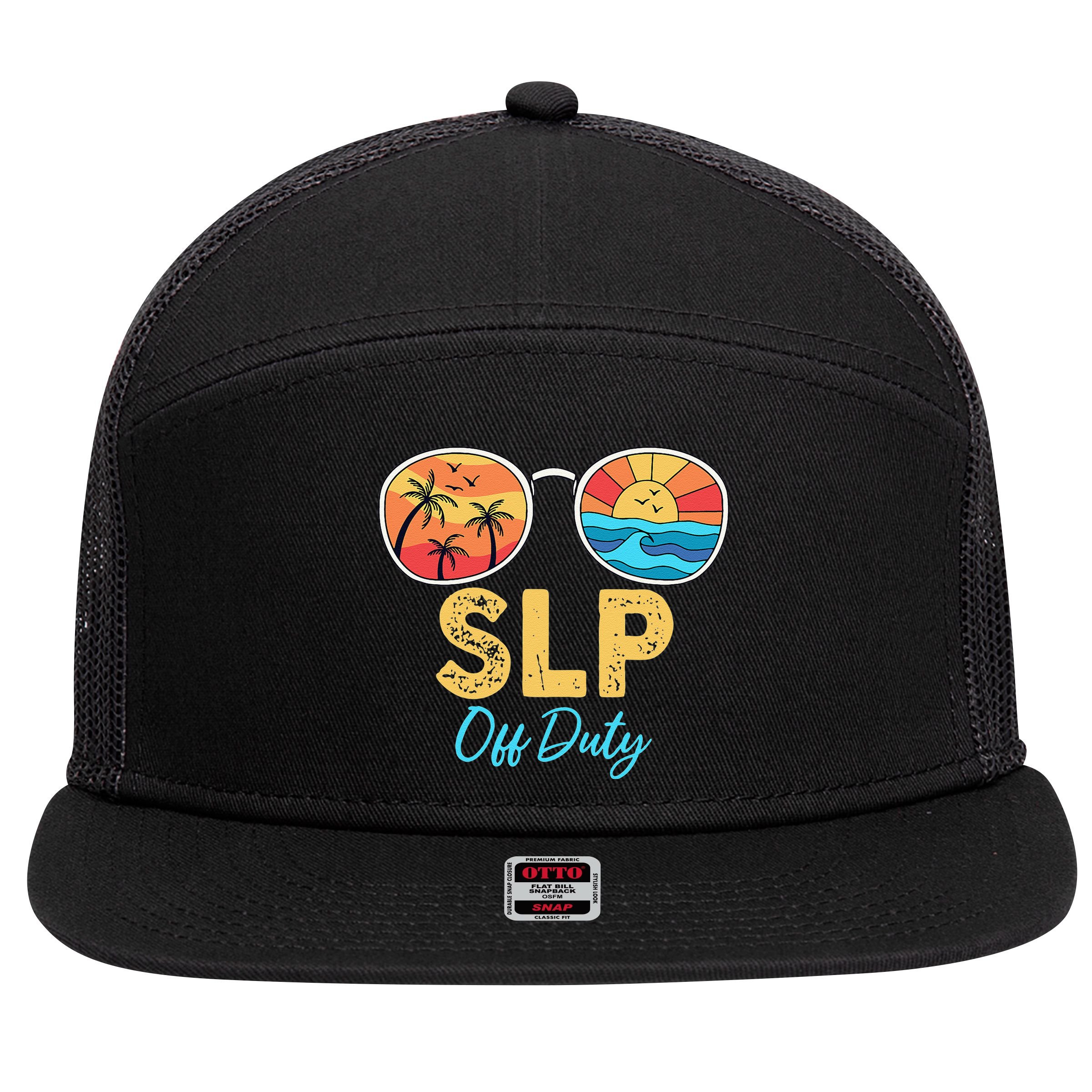 SLP Off Duty Sunglasses Happy Last Day Of School Summer 7 Panel Mesh Trucker Snapback Hat