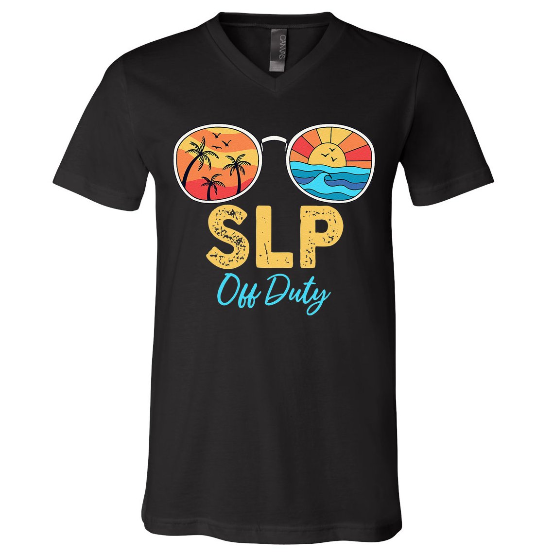 SLP Off Duty Sunglasses Happy Last Day Of School Summer V-Neck T-Shirt