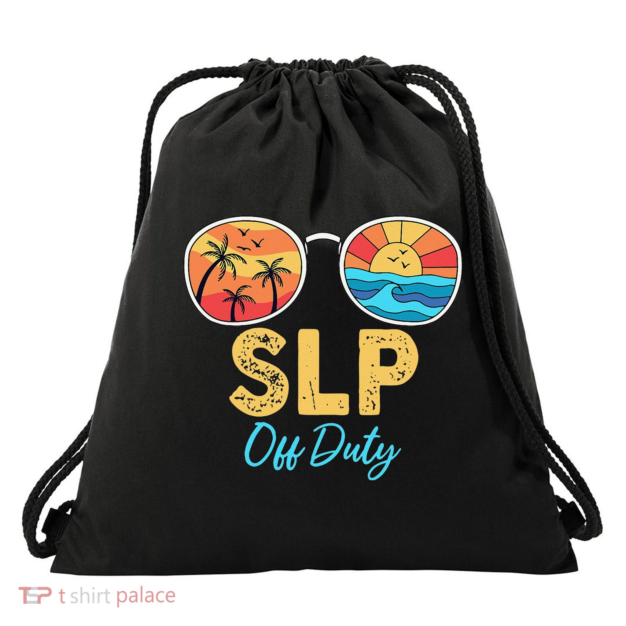 SLP Off Duty Sunglasses Happy Last Day Of School Summer Drawstring Bag