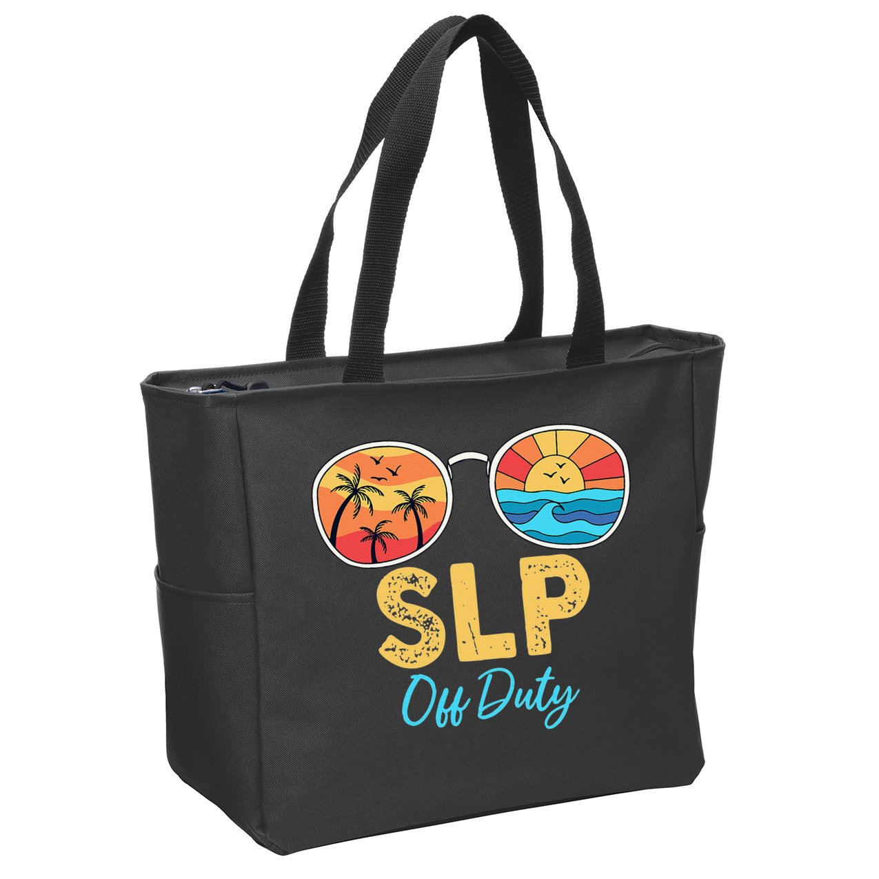 SLP Off Duty Sunglasses Happy Last Day Of School Summer Zip Tote Bag