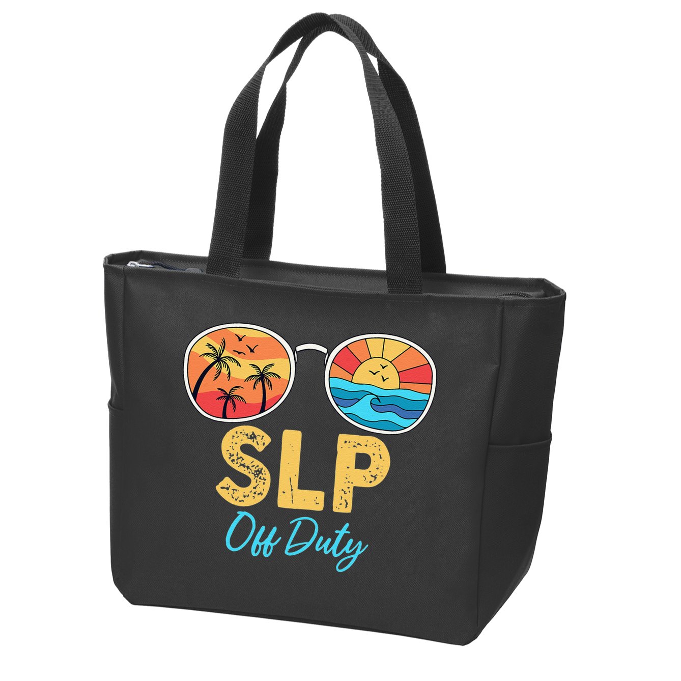 SLP Off Duty Sunglasses Happy Last Day Of School Summer Zip Tote Bag
