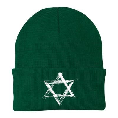 Star of David Pride Israel Jewish Israeli Flag Brush Stroke Knit Cap Winter Beanie