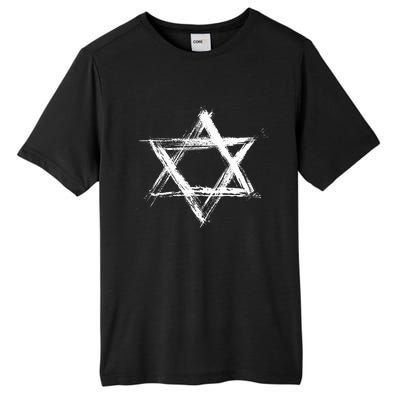 Star of David Pride Israel Jewish Israeli Flag Brush Stroke Tall Fusion ChromaSoft Performance T-Shirt