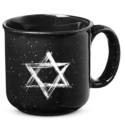 Star of David Pride Israel Jewish Israeli Flag Brush Stroke 15oz Campfire Ceramic Mug