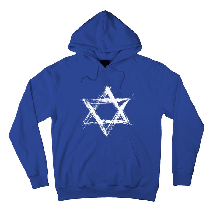 Star of David Pride Israel Jewish Israeli Flag Brush Stroke Hoodie