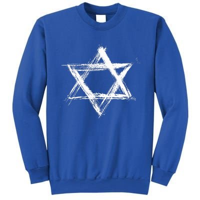 Star of David Pride Israel Jewish Israeli Flag Brush Stroke Sweatshirt