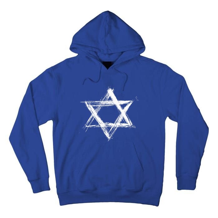 Star of David Pride Israel Jewish Israeli Flag Brush Stroke Tall Hoodie