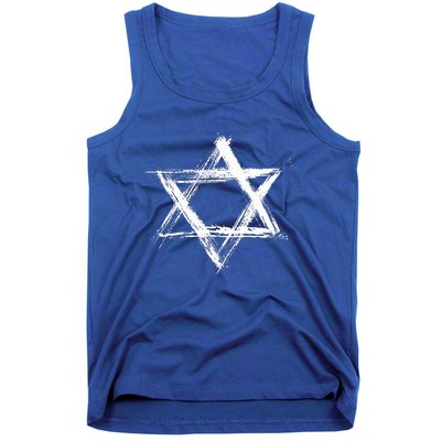 Star of David Pride Israel Jewish Israeli Flag Brush Stroke Tank Top