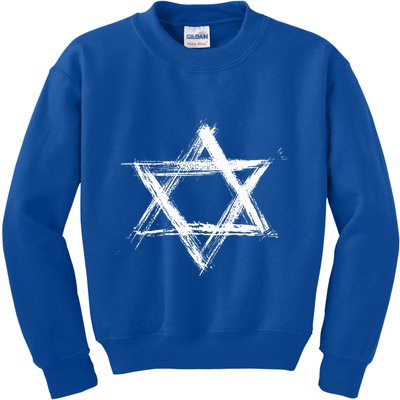 Star of David Pride Israel Jewish Israeli Flag Brush Stroke Kids Sweatshirt