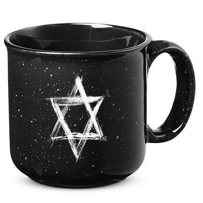 Star of David Pride Israel Jewish Israeli Flag Brush Stroke 15oz Campfire Ceramic Mug