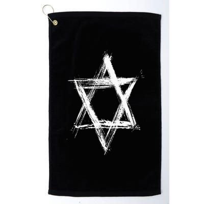 Star of David Pride Israel Jewish Israeli Flag Brush Stroke Platinum Collection Golf Towel