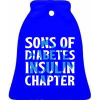 Sons Of Diabetes Insulin Support Riboon Gift Diabetes Awareness Gift Ceramic Bell Ornament