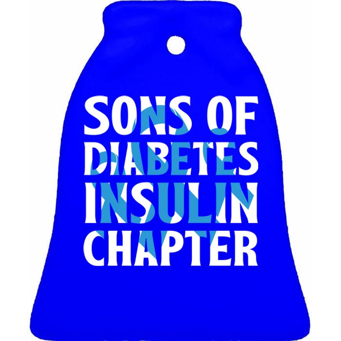 Sons Of Diabetes Insulin Support Riboon Gift Diabetes Awareness Gift Ceramic Bell Ornament