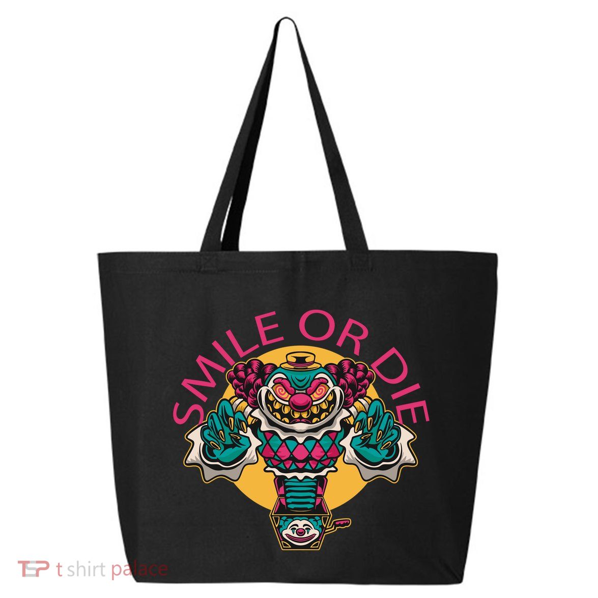 Smile Or Die Scary Clown 25L Jumbo Tote