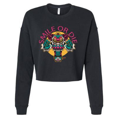 Smile Or Die Scary Clown Cropped Pullover Crew