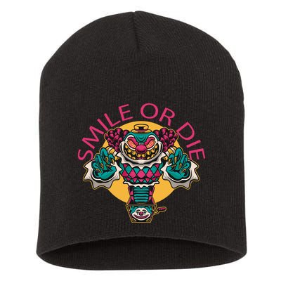 Smile Or Die Scary Clown Short Acrylic Beanie