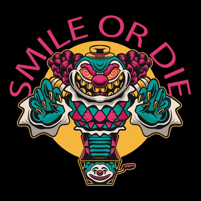 Smile Or Die Scary Clown Wool Snapback Cap