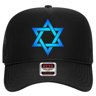 Star Of David Hexagram Judaism Seal Of Solomon Israel High Crown Mesh Back Trucker Hat