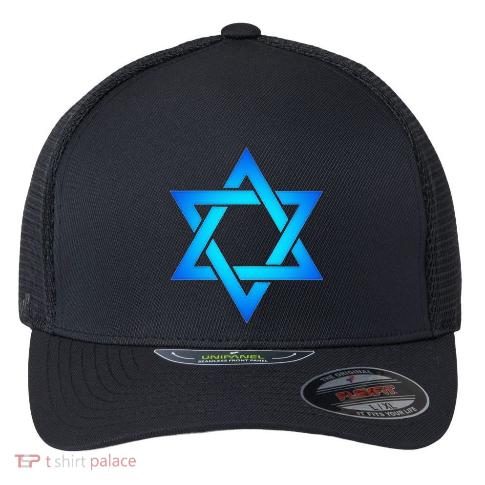 Star Of David Hexagram Judaism Seal Of Solomon Israel Flexfit Unipanel Trucker Cap