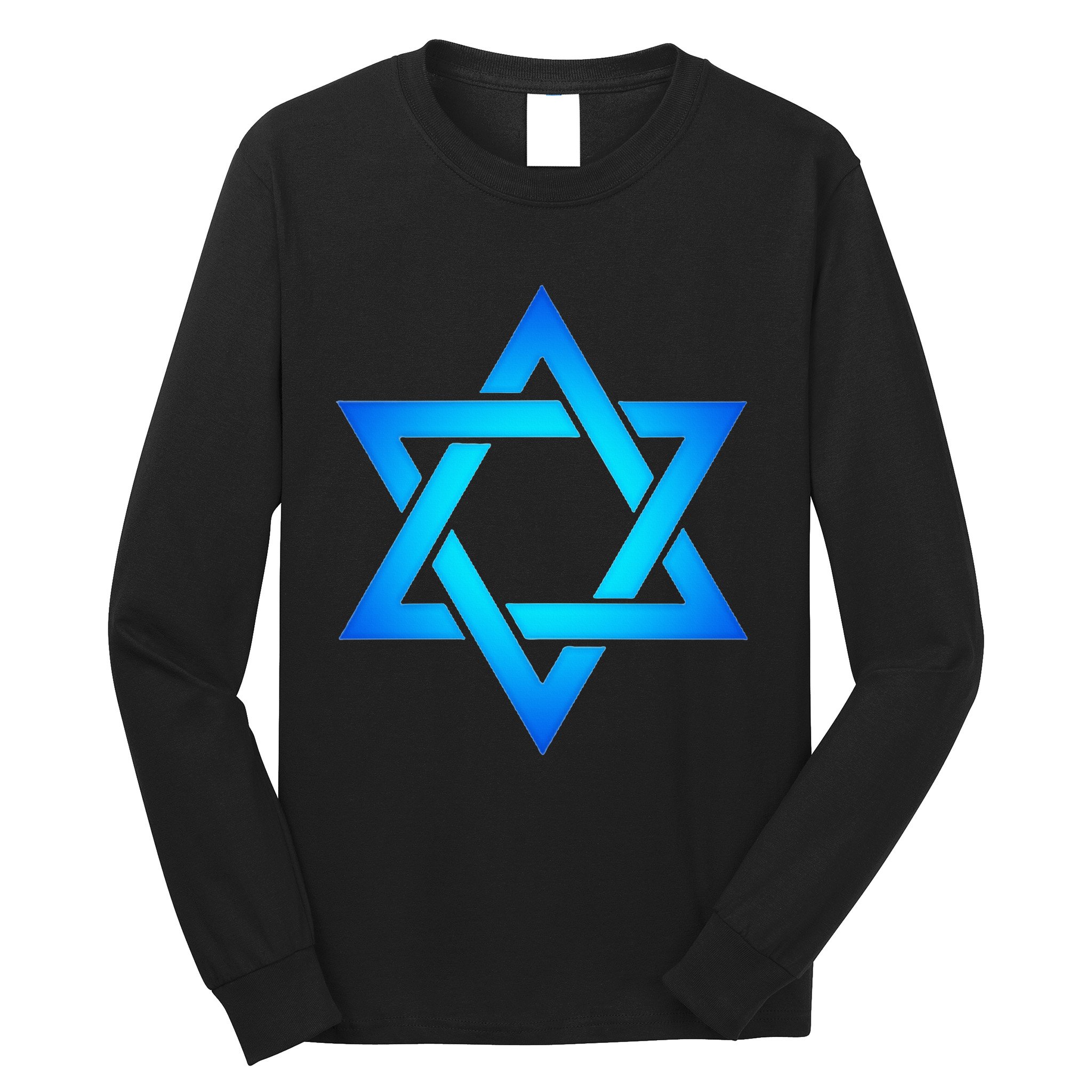 Star Of David Hexagram Judaism Seal Of Solomon Israel Long Sleeve Shirt