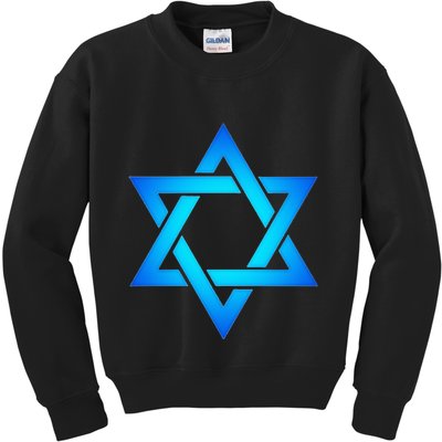 Star Of David Hexagram Judaism Seal Of Solomon Israel Kids Sweatshirt
