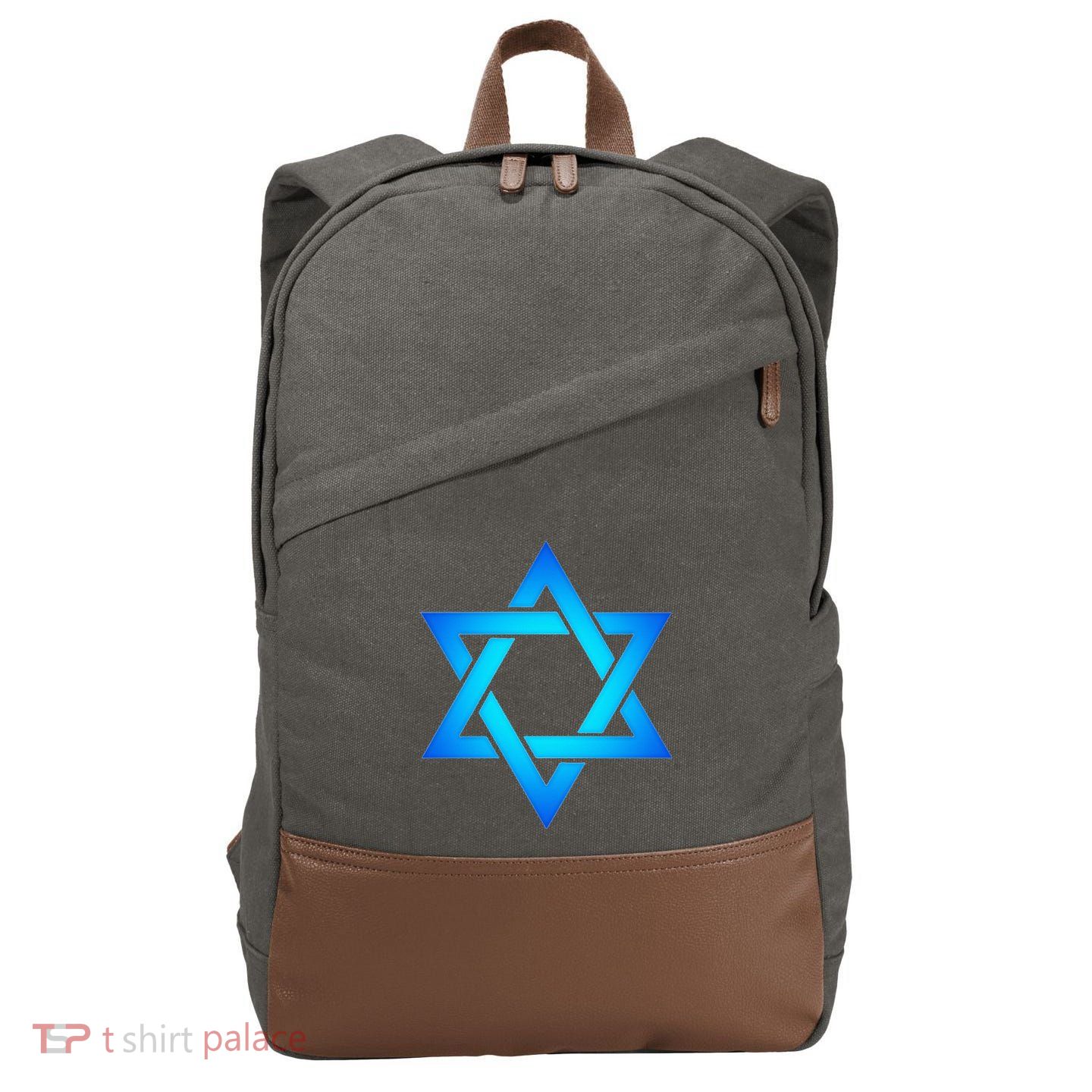 Star Of David Hexagram Judaism Seal Of Solomon Israel Cotton Canvas Backpack