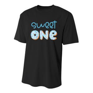 Sweet One Donut 1st Birthday Party Son Turning One Youth Performance Sprint T-Shirt