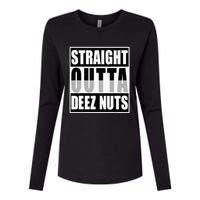 Straight Outta Deez Nuts Funny Deez Nuts Nutcracker Womens Cotton Relaxed Long Sleeve T-Shirt