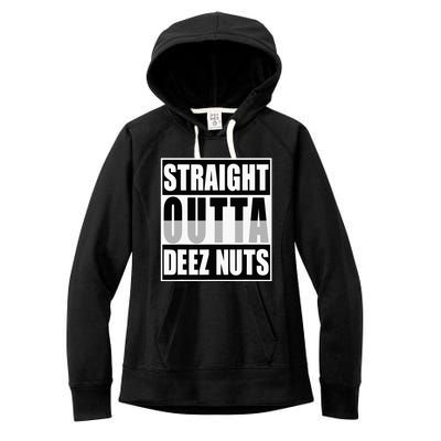 Straight Outta Deez Nuts Funny Deez Nuts Nutcracker Women's Fleece Hoodie