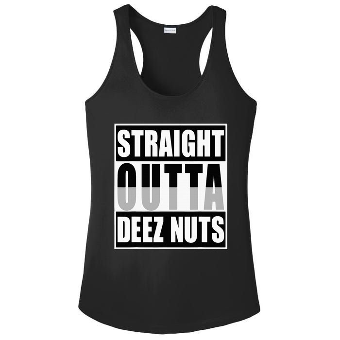 Straight Outta Deez Nuts Funny Deez Nuts Nutcracker Ladies PosiCharge Competitor Racerback Tank