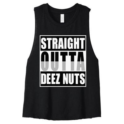 Straight Outta Deez Nuts Funny Deez Nuts Nutcracker Women's Racerback Cropped Tank