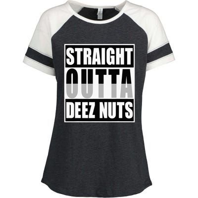 Straight Outta Deez Nuts Funny Deez Nuts Nutcracker Enza Ladies Jersey Colorblock Tee