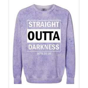 Straight Outta Darkness Biblical Verse Colorblast Crewneck Sweatshirt