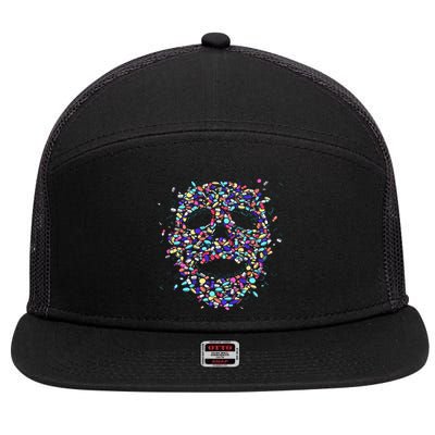 Skull On Drugs 7 Panel Mesh Trucker Snapback Hat