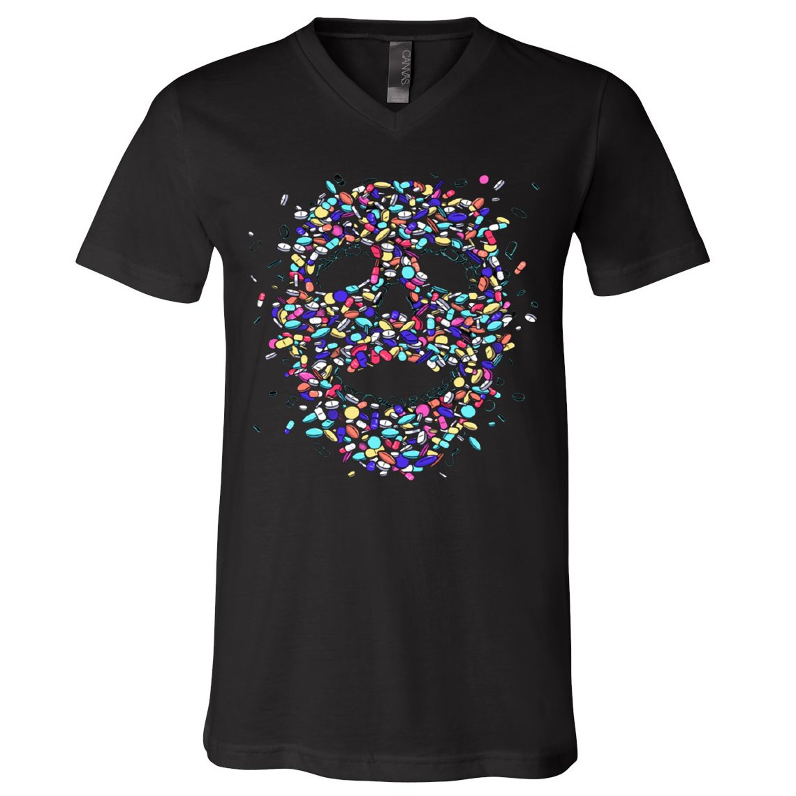 Skull On Drugs V-Neck T-Shirt