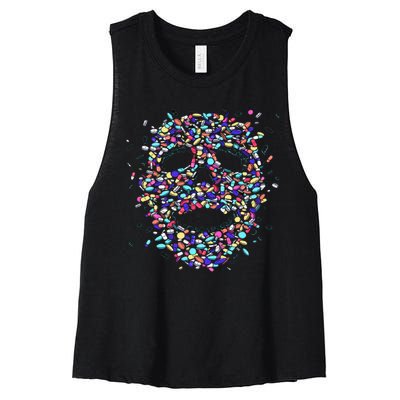 Skull On Drugs Women's Racerback Cropped Tank