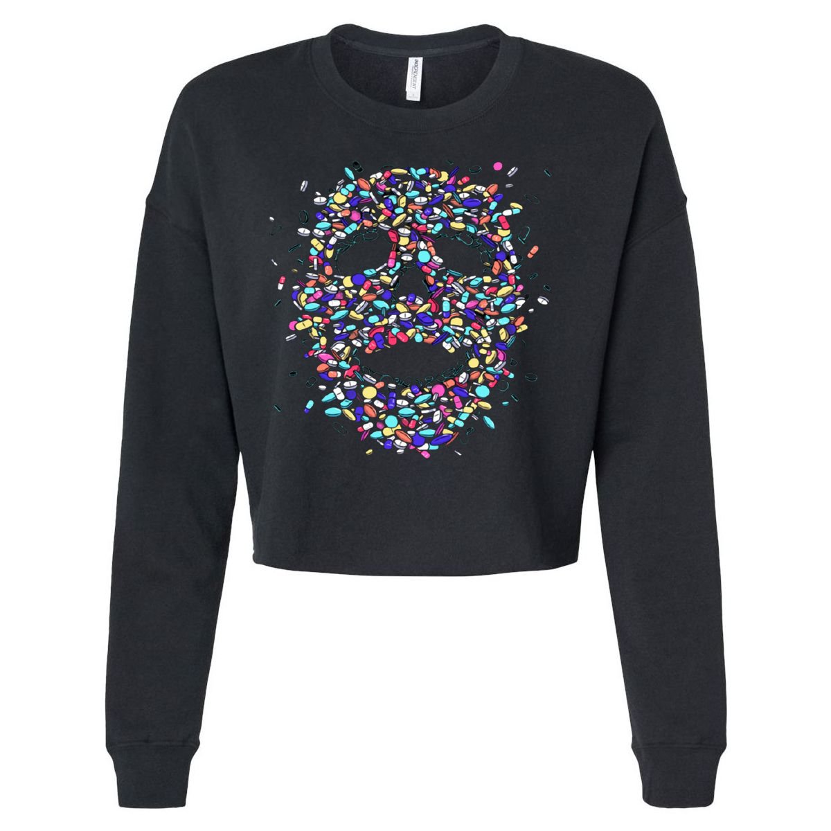 Skull On Drugs Cropped Pullover Crew