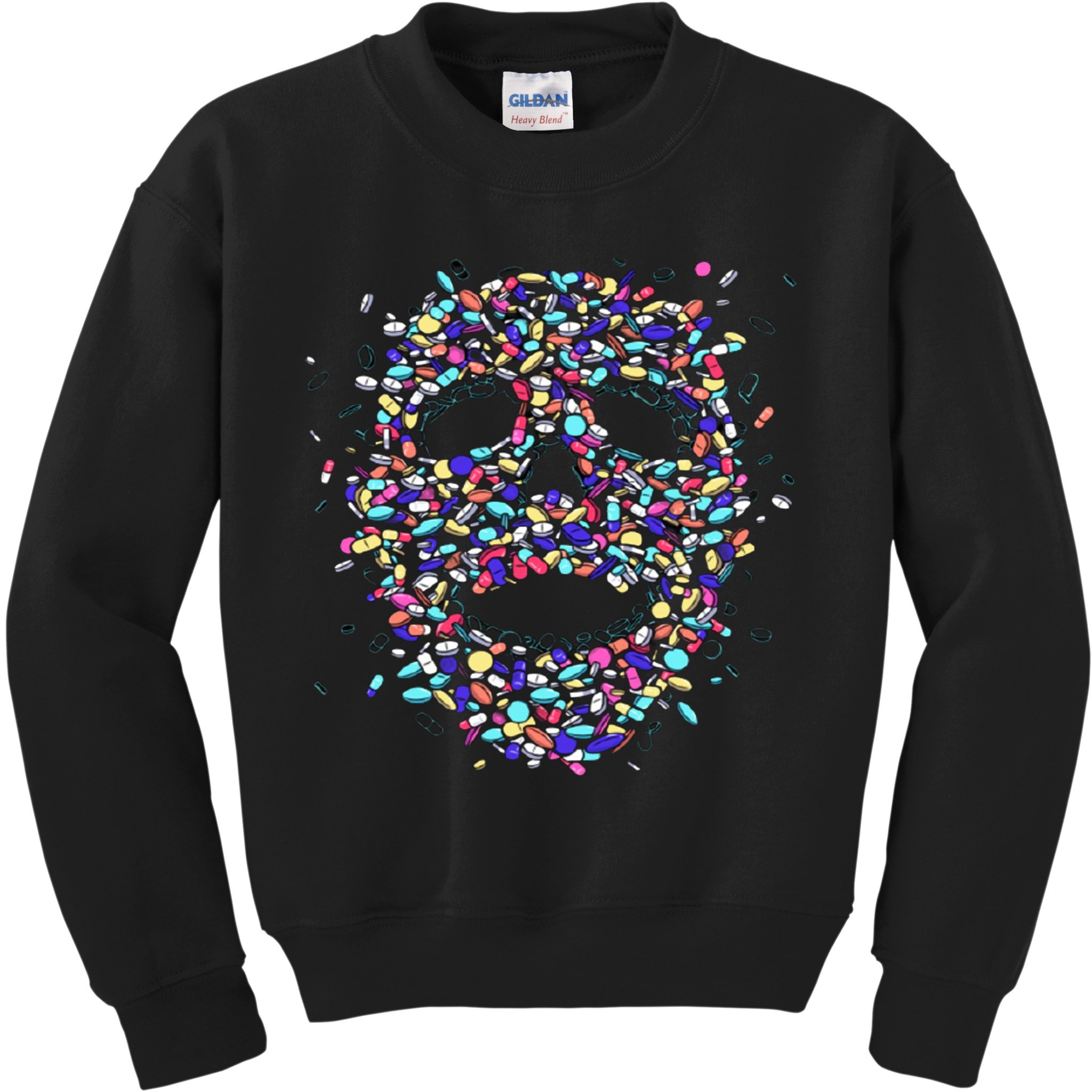 Skull On Drugs Kids Sweatshirt