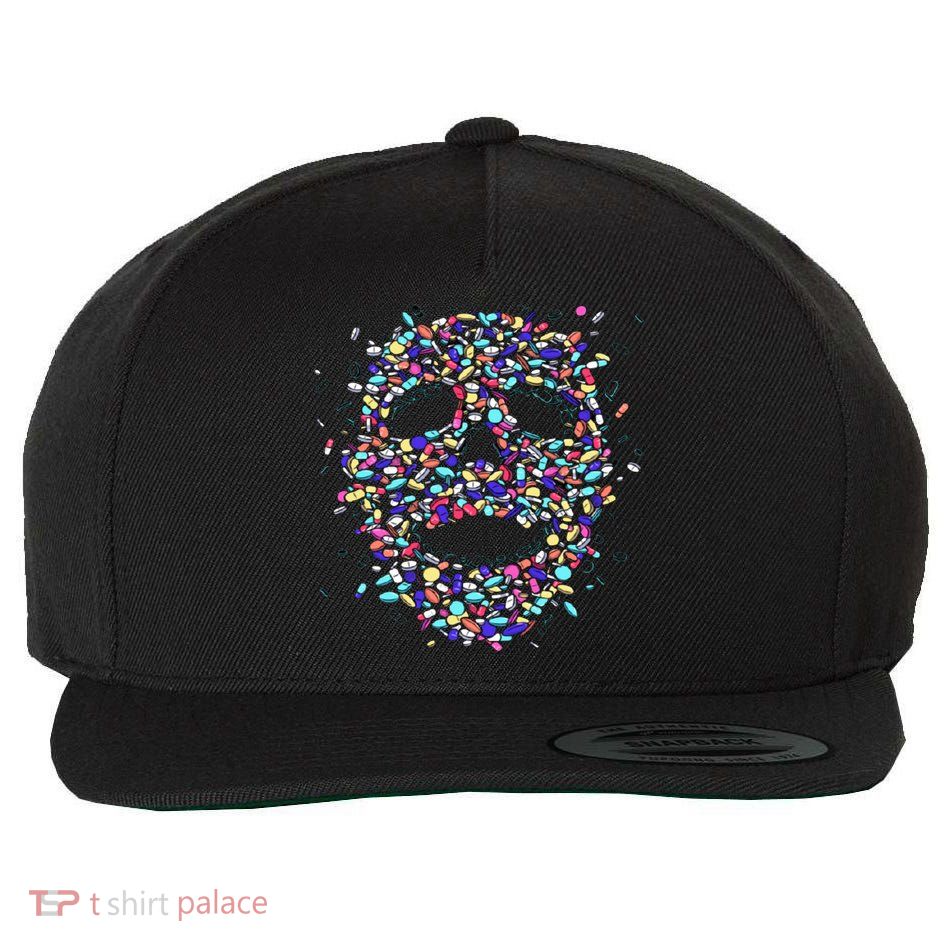 Skull On Drugs Wool Snapback Cap