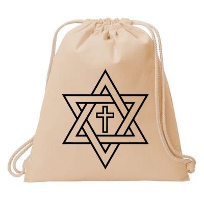 Star Of David With Cross A Gift Drawstring Bag