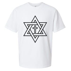 Star Of David With Cross A Gift Sueded Cloud Jersey T-Shirt