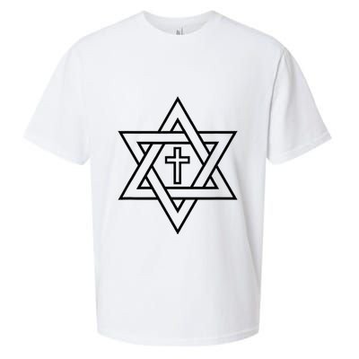 Star Of David With Cross A Gift Sueded Cloud Jersey T-Shirt