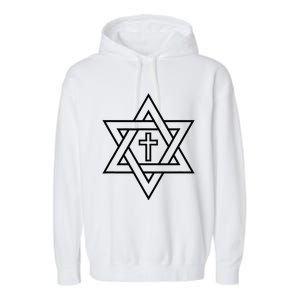 Star Of David With Cross A Gift Garment-Dyed Fleece Hoodie