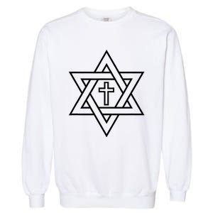 Star Of David With Cross A Gift Garment-Dyed Sweatshirt